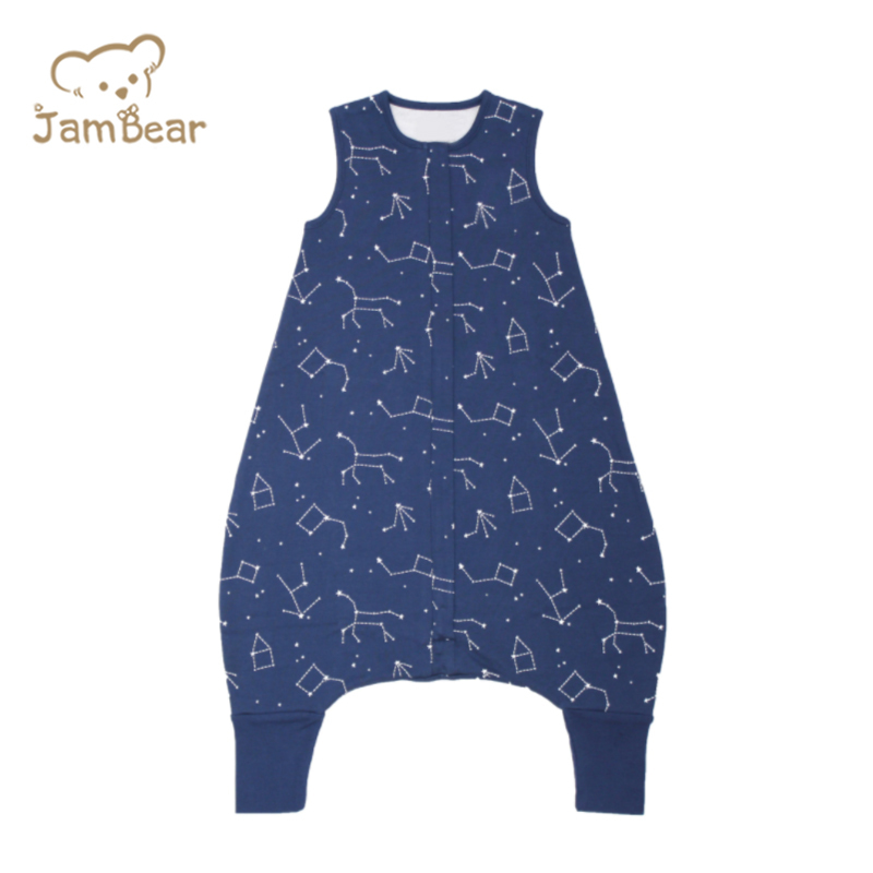 Jambear Organic cotton newborn sleep bag Custom toddler Weighted sleep sack with feet baby sleeping bag with slit legging