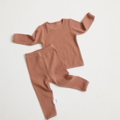 JamBear Rib children Loungewear organic cotton toddler pyjama bamboo pyjamas Eco-friendly ribbed baby sleepwear rib kids pajamas set