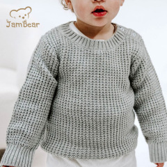 chunky knit rib sweater child 100% organic cotton yarn knitted kids jumpers rib knit kids sweaters girls pink knit chunky