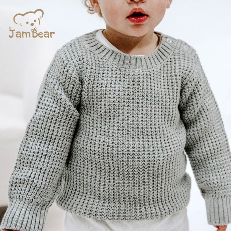 chunky knit rib sweater child 100% organic cotton yarn knitted kids jumpers rib knit kids sweaters girls pink knit chunky