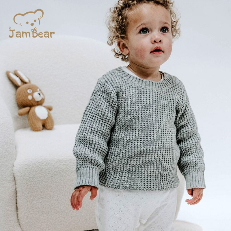 chunky knit rib sweater child 100% organic cotton yarn knitted kids jumpers rib knit kids sweaters girls pink knit chunky