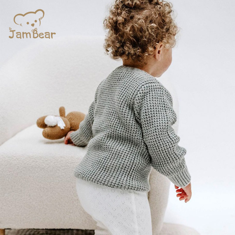 chunky knit rib sweater child 100% organic cotton yarn knitted kids jumpers rib knit kids sweaters girls pink knit chunky