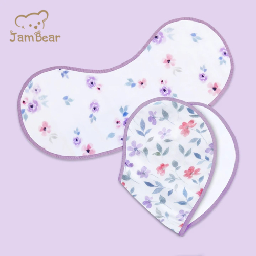 Jambear Organic Muslin Burp Cloth eco-friendly organic bamboo Burp Cloths set Baby burp bibs