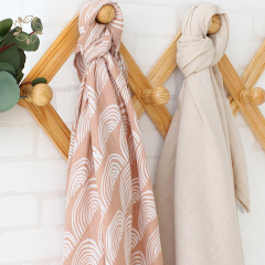 Print bamboo cotton muslin swaddle blanket sustainable baby wrap blankets eco friendly organic baby blanket