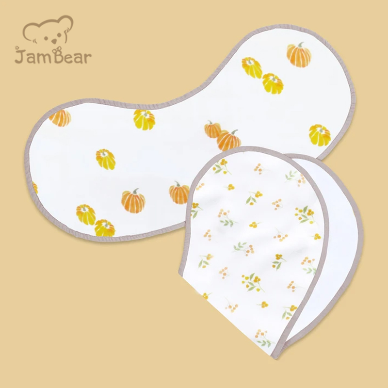 Jambear Organic Muslin Burp Cloth eco-friendly organic bamboo Burp Cloths set Baby burp bibs