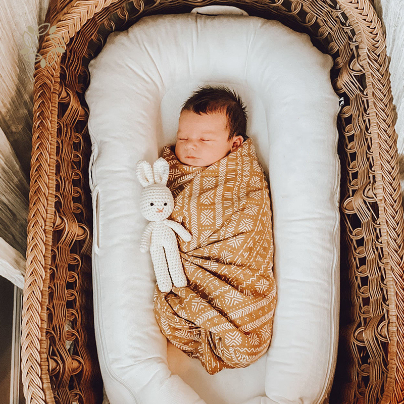 Print bamboo cotton muslin swaddle blanket sustainable baby wrap blankets eco friendly organic baby blanket