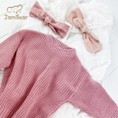 JamBear Organic Rib knit sweater Baby Knit Toddler Pullover Cotton crew neck autumn winter sweater long sleeves knit sweater