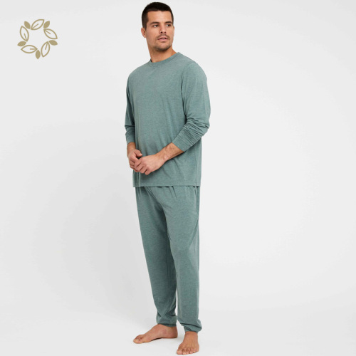 organic bamboo loungewear for men eco friendly sleepwear organic nightwear pajama sets man Homewear pyjamas plain pjs