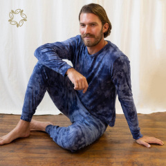 organic cotton home wear tie dye men loungewear organic pajama sets men pyjama Homewear Pajamas eco friendly nightwear for men