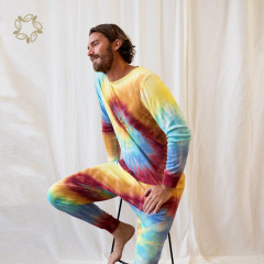 organic cotton home wear tie dye men loungewear organic pajama sets men pyjama Homewear Pajamas eco friendly nightwear for men