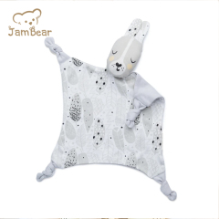 JamBear Organic Cotton Soft Baby Comforter biankets Stuffed Animal Plush Organic Cotton Baby Comforter Baby Security Blankie