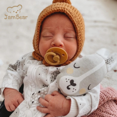 JamBear Organic Cotton Soft Baby Comforter biankets Stuffed Animal Plush Organic Cotton Baby Comforter Baby Security Blankie