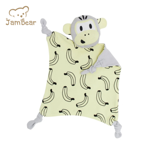 JamBear Organic Cotton Soft Baby Comforter biankets Stuffed Animal Plush Organic Cotton Baby Comforter Baby Security Blankie