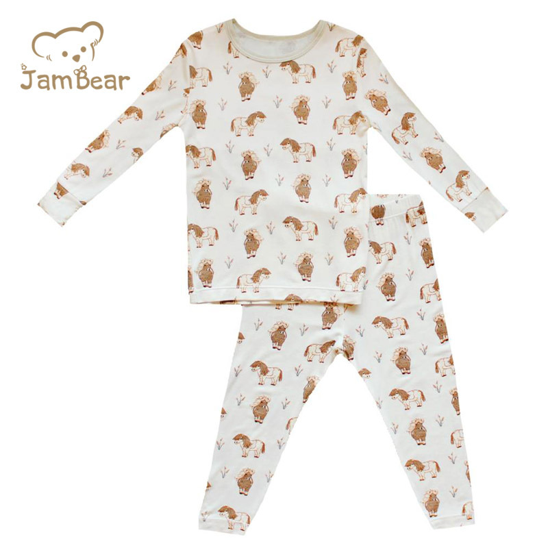 JamBear children Loungewear bamboo toddler pyjama bamboo pyjamas Eco-friendly bamboo baby sleepwear baby pyjamas set