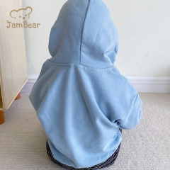 JamBear Eco-friendly organic cotton baby cardigan sweater Organic baby Zip hoodie Custom Knitted baby quilted kids hoodie