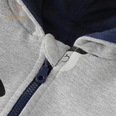 JamBear Eco-friendly organic cotton baby cardigan sweater Organic baby Zip hoodie Custom Knitted baby quilted kids hoodie