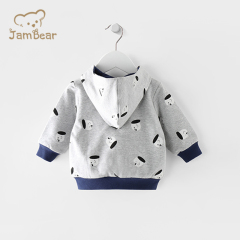 JamBear Eco-friendly organic cotton baby cardigan sweater Organic baby Zip hoodie Custom Knitted baby quilted kids hoodie