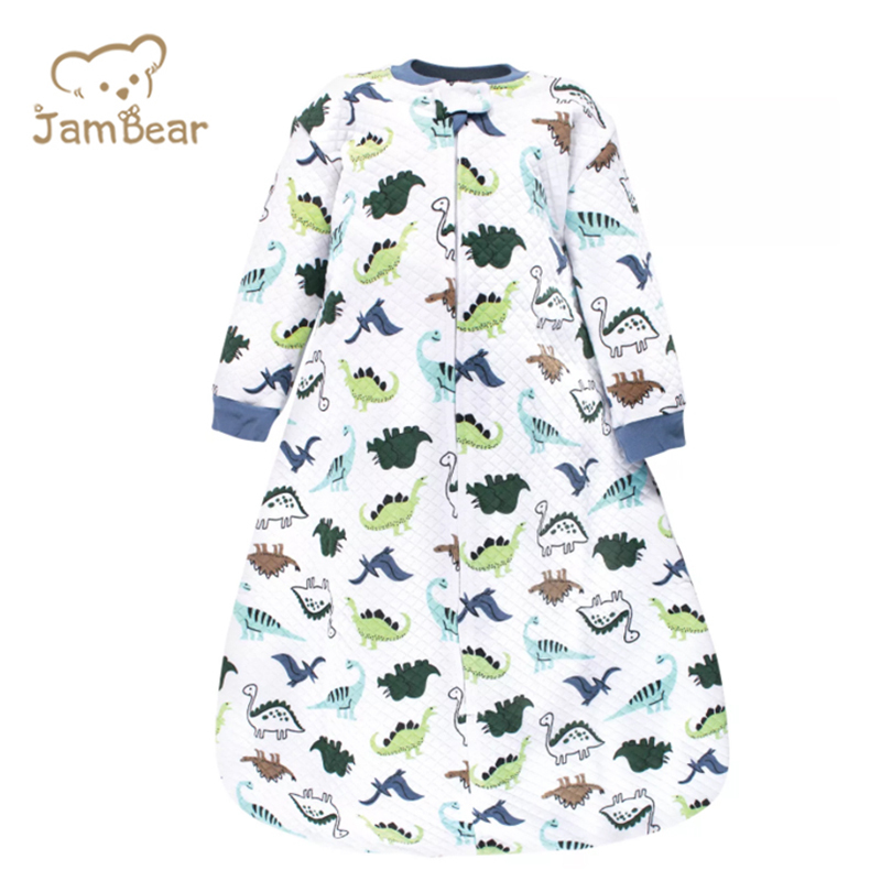 Jambear Natural long sleeve baby sleep suit Organic cotton jersey baby sleep sack Newborn Printed Sleeping Bag baby sleep sack
