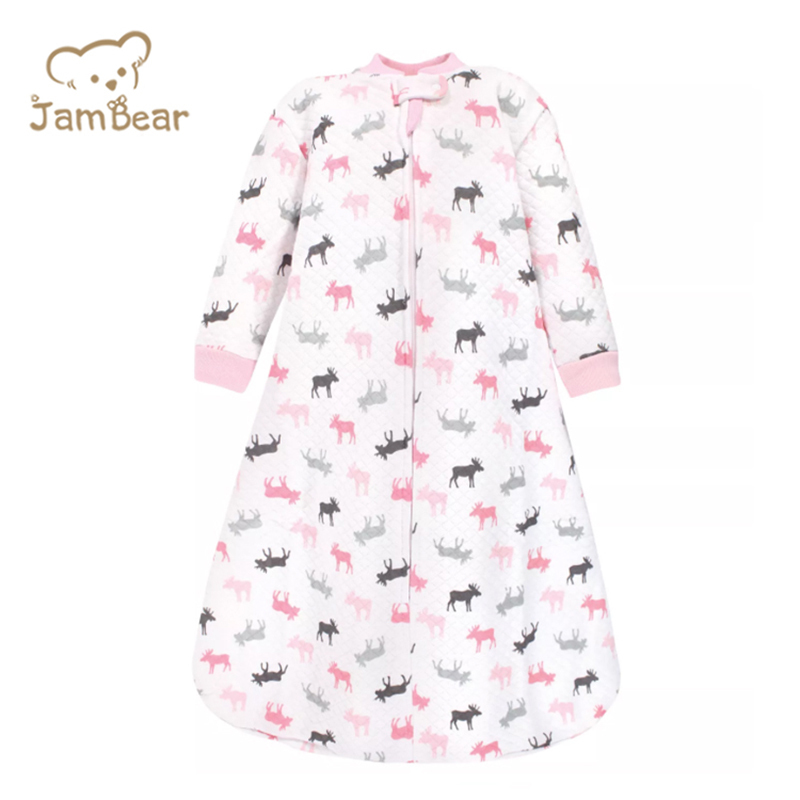 Jambear Natural long sleeve baby sleep suit Organic cotton jersey baby sleep sack Newborn Printed Sleeping Bag baby sleep sack