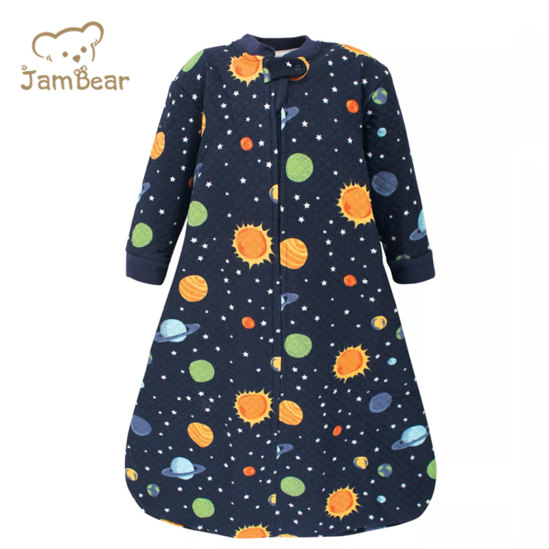 Jambear Natural long sleeve baby sleep suit Organic cotton jersey baby sleep sack Newborn Printed Sleeping Bag baby sleep sack