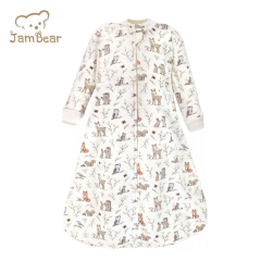 Jambear Natural long sleeve baby sleep suit Organic cotton jersey baby sleep sack Newborn Printed Sleeping Bag baby sleep sack