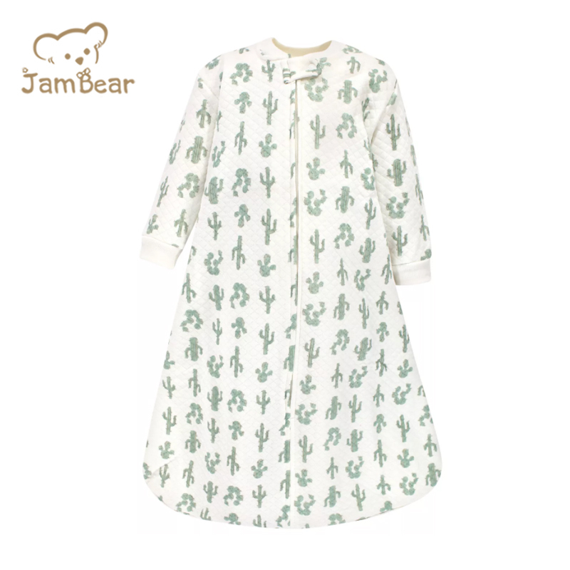 Jambear Natural long sleeve baby sleep suit Organic cotton jersey baby sleep sack Newborn Printed Sleeping Bag baby sleep sack