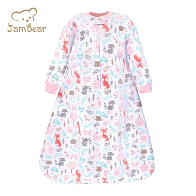 Jambear Natural long sleeve baby sleep suit Organic cotton jersey baby sleep sack Newborn Printed Sleeping Bag baby sleep sack