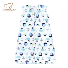 Jambear Natural sleeveless baby sleep suit Organic cotton jersey baby sleep sack Newborn Printed Sleeping summer Bag baby sleep sack