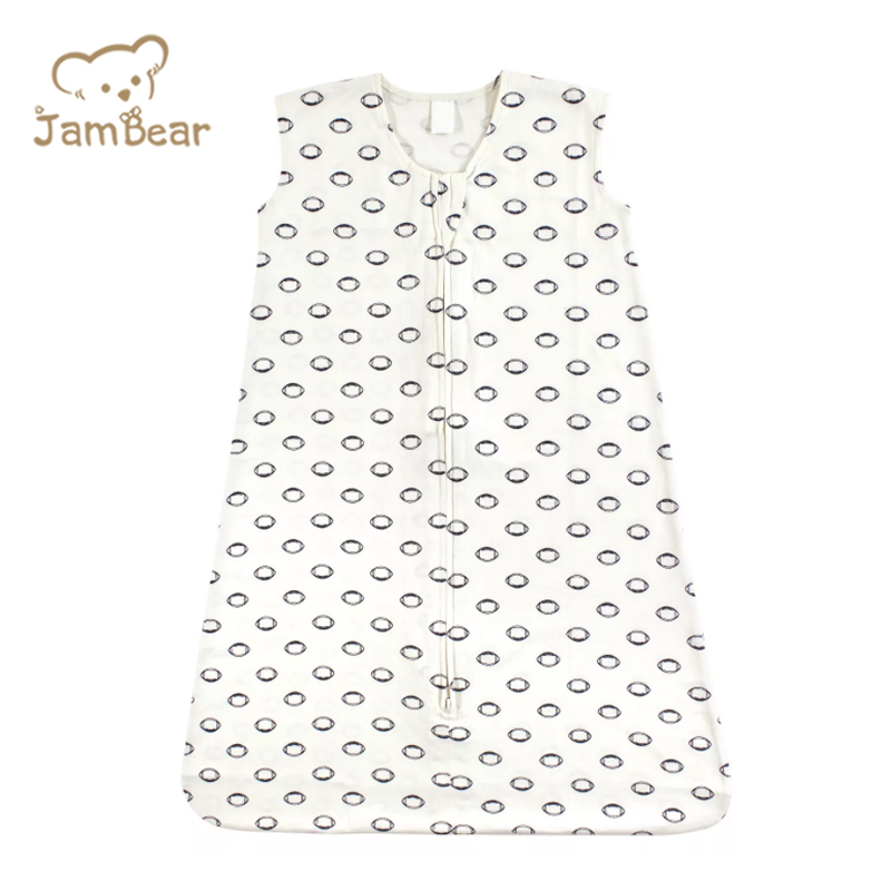 Jambear Natural sleeveless baby sleep suit Organic cotton jersey baby sleep sack Newborn Printed Sleeping summer Bag baby sleep sack