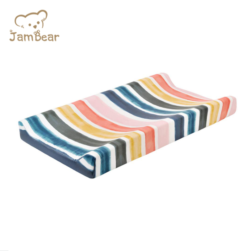 JamBear Organic Printed Crib Sheet Crib Custom Natural Print Pad cover Organic bamboo Changing pad cover