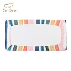 JamBear Organic Printed Crib Sheet Crib Custom Natural Print Pad cover Organic bamboo Changing pad cover