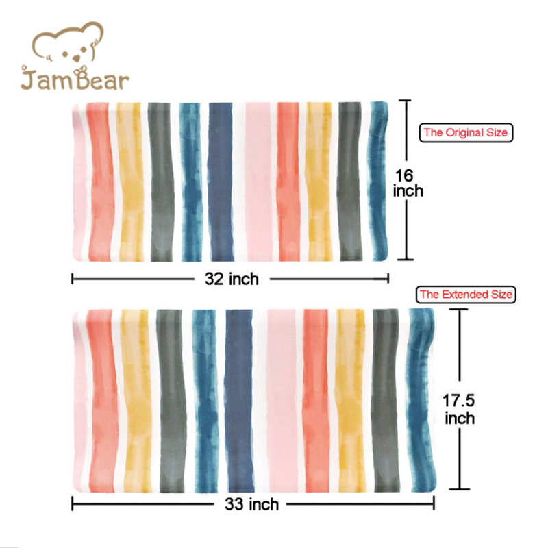 JamBear Organic Printed Crib Sheet Crib Custom Natural Print Pad cover Organic bamboo Changing pad cover