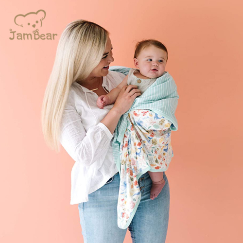 JamBear Organic bamboo baby Blanket baby double sided blankets Eco-friendly bamboo baby reversible blanket