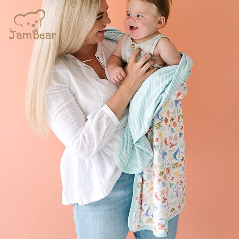 JamBear Organic bamboo baby Blanket baby double sided blankets Eco-friendly bamboo baby reversible blanket