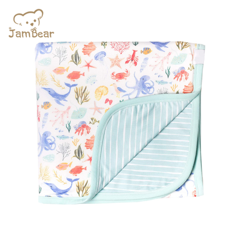 JamBear Organic bamboo baby Blanket baby double sided blankets Eco-friendly bamboo baby reversible blanket