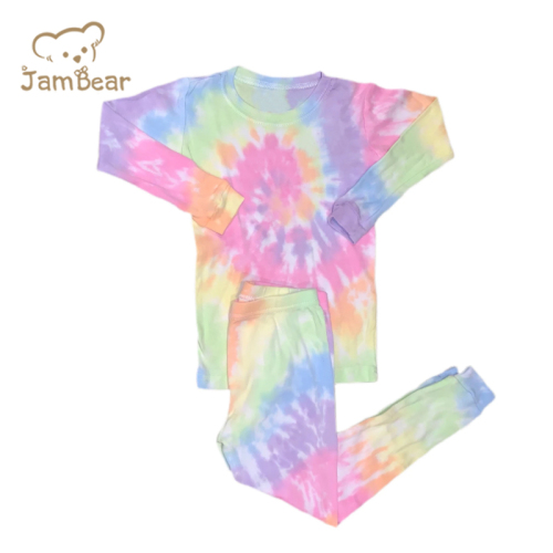 JamBear Eco-friendly baby pajamas Digital tie-dye childrens Loungewear kids pyjamas sleepers manual tie dye baby sleepwear