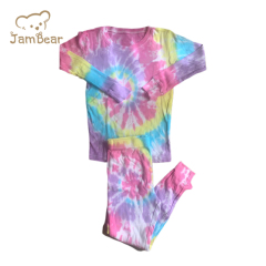 JamBear Eco-friendly baby pajamas Digital tie-dye childrens Loungewear kids pyjamas sleepers manual tie dye baby sleepwear