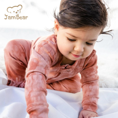 JamBear Digital tie-dye Baby rompers Organic cotton Footless Romper colorful baby romper manual tie dye baby sleepsuit
