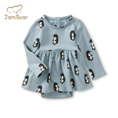 Print baby bodysuit dress organic cotton baby onesie dress sustainable infant dresses girl eco friendly baby clothing