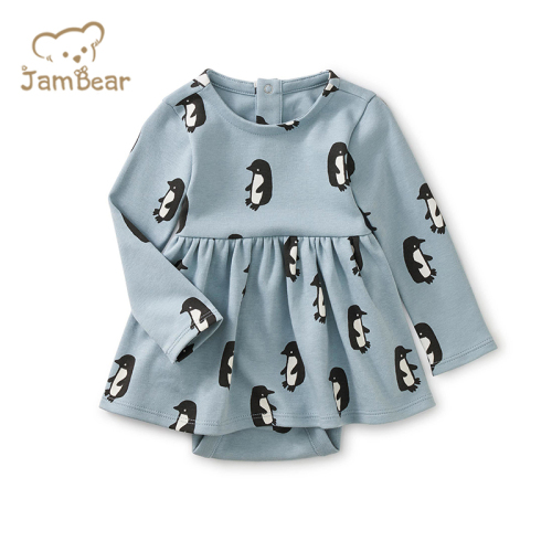 Print baby bodysuit dress organic cotton baby onesie dress sustainable infant dresses girl eco friendly baby clothing