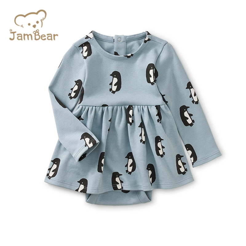 Print baby bodysuit dress organic cotton baby onesie dress sustainable infant dresses girl eco friendly baby clothing