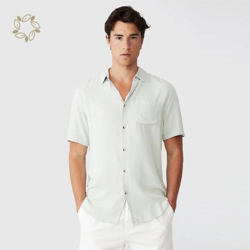 Modal shirts for men sustainable men casual shirt short sleeve camisas eco friendly shirt for men summer