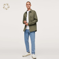 Sustainable overshirtshirt mens organic cotton shirts for men eco friendly casual long sleeve shirt