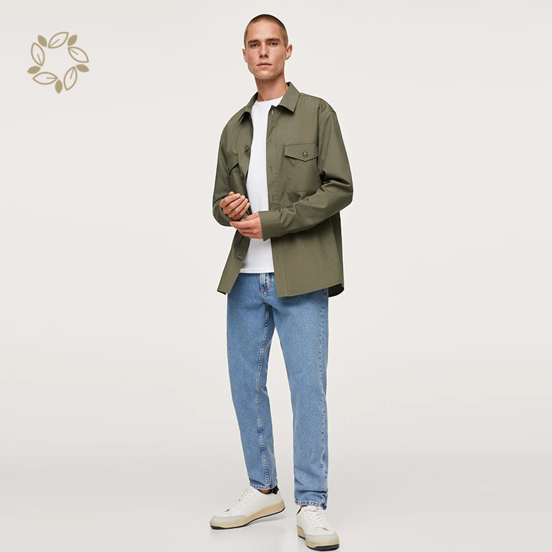 Sustainable overshirtshirt mens organic cotton shirts for men eco friendly casual long sleeve shirt