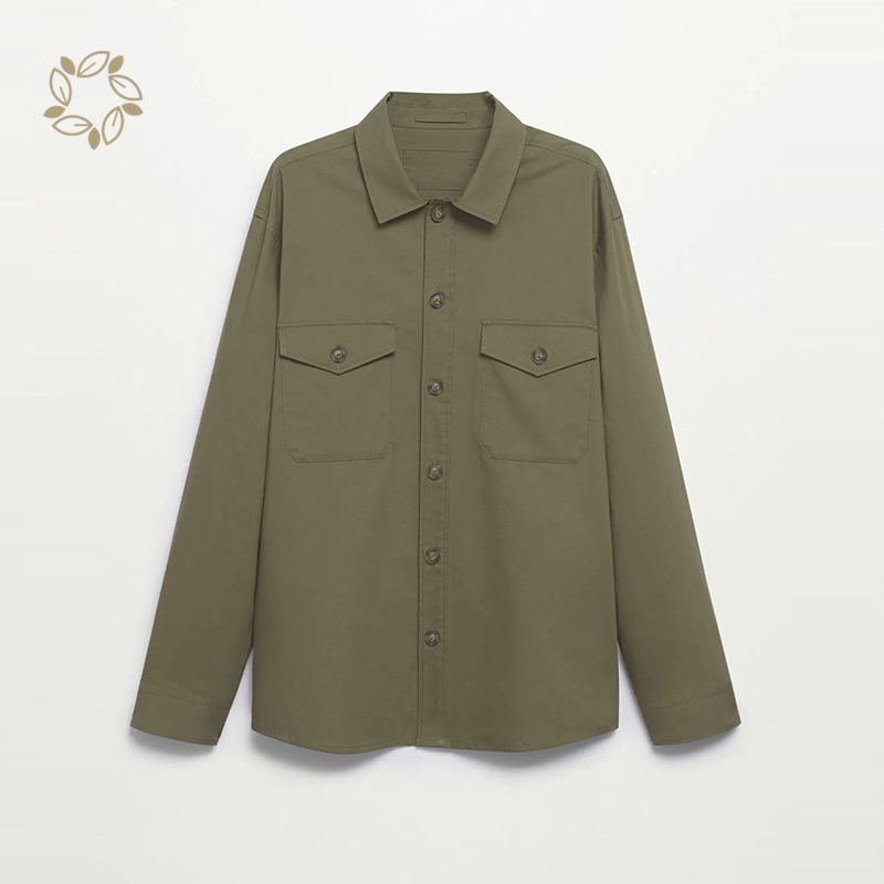 Sustainable overshirtshirt mens organic cotton shirts for men eco friendly casual long sleeve shirt