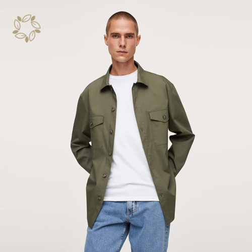 Sustainable overshirtshirt mens organic cotton shirts for men eco friendly casual long sleeve shirt