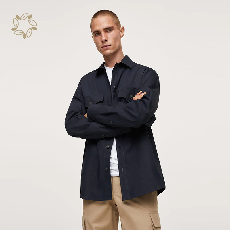 Sustainable overshirtshirt mens organic cotton shirts for men eco friendly casual long sleeve shirt