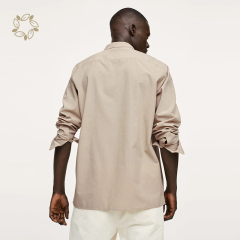 Mandarin collar organic cotton lyocell shirt sustainable shirts for men eco friendly camisas men's shirts