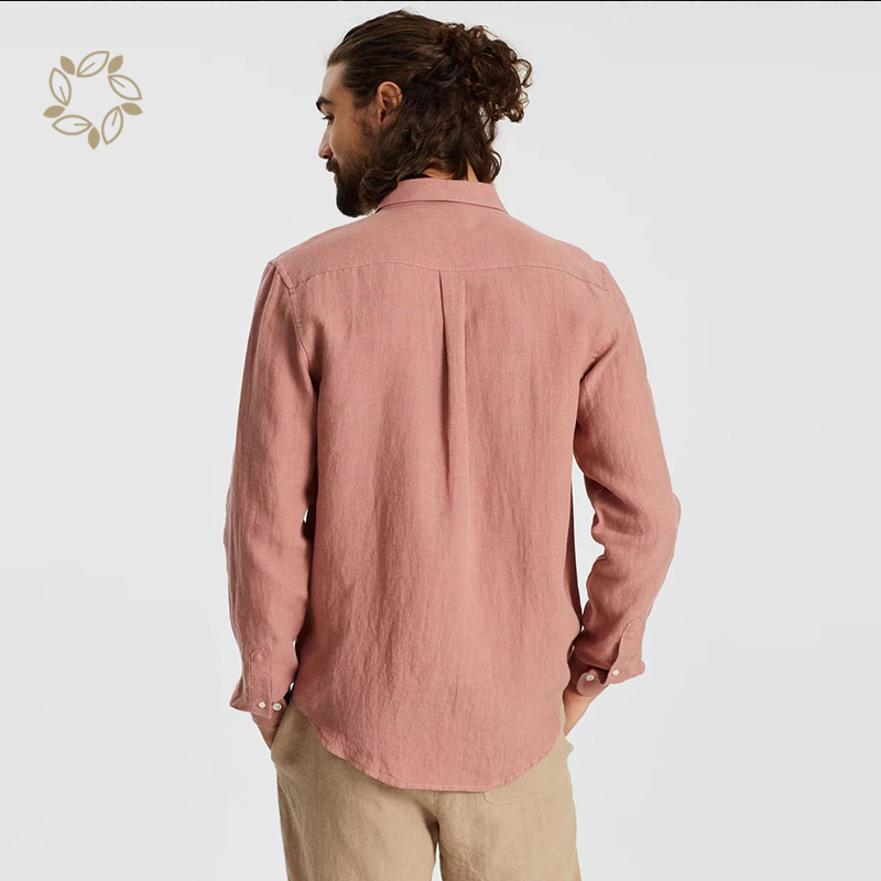 100% Linen shirts for men sustainable linen shirt men long sleeve eco friendly men shirts custom camisas