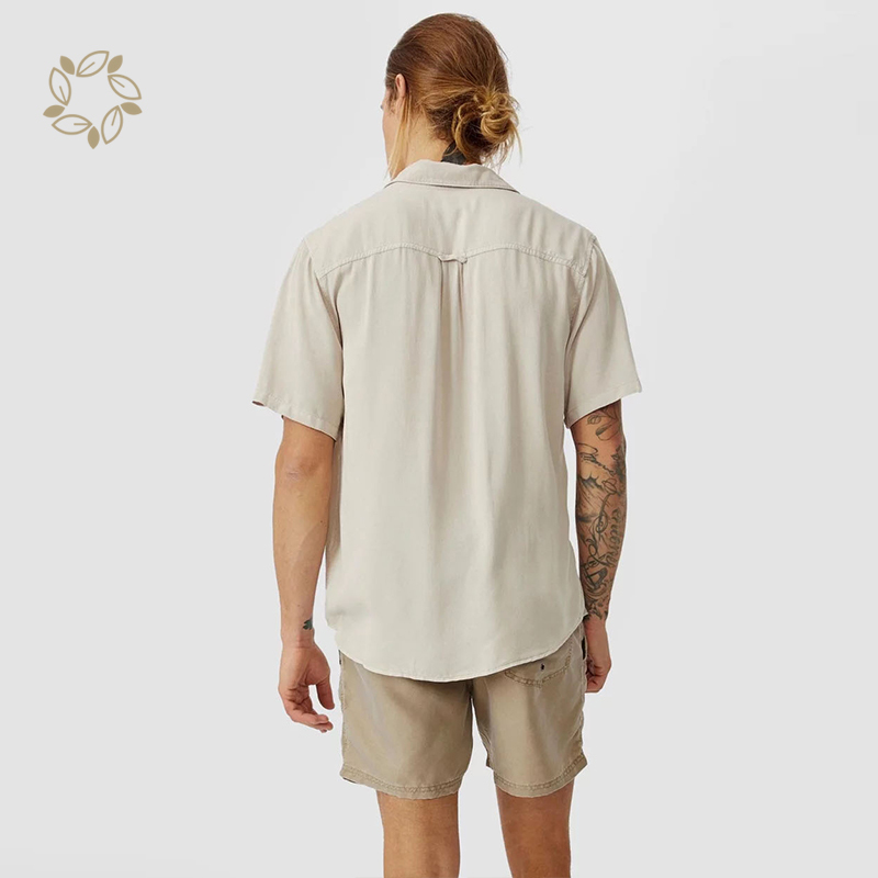 Sustainable modal shirts short sleeve shirts for men eco friendly camisas modal men summer shirts